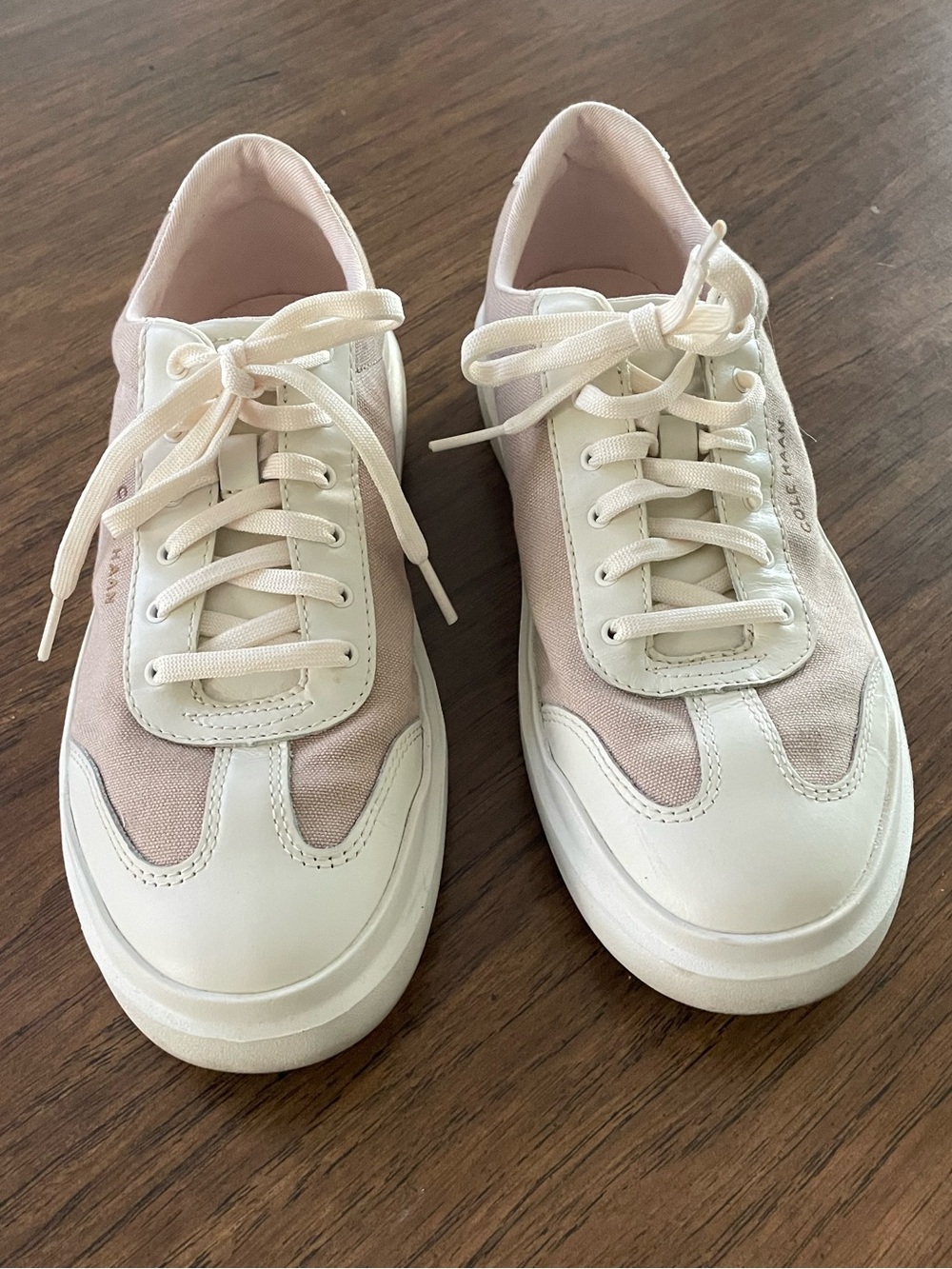Cole Haan Women’s Cream and White Leather-Trim Sneakers